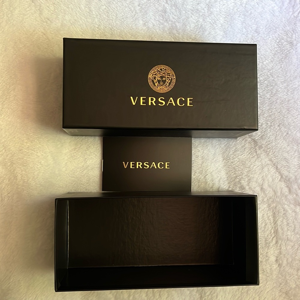 Versace Black Gold Empty Eyeglass Sunglasses Eyewear Accessories Collectible Box